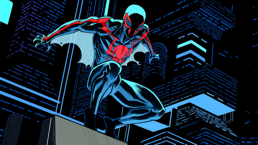 Spider Man2099 Nighttime Swing Wallpaper