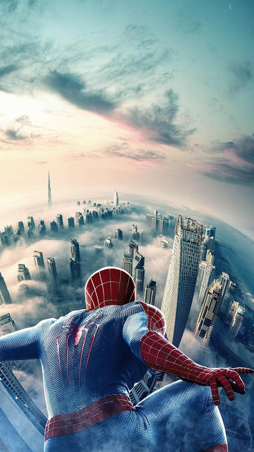 Spiderman Overlooking City 4k Marvel Iphone Wallpaper