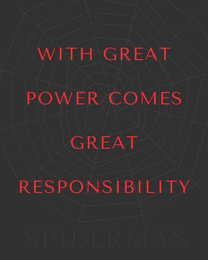 Spiderman Power Responsibility Quote Wallpaper