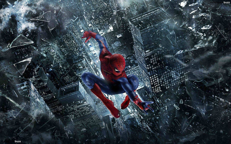 Spiderman Smashing Through A Window Wallpaper