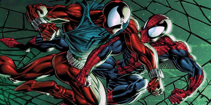 Spiderman_vs_ Scarlet_ Spider_ Showdown Wallpaper
