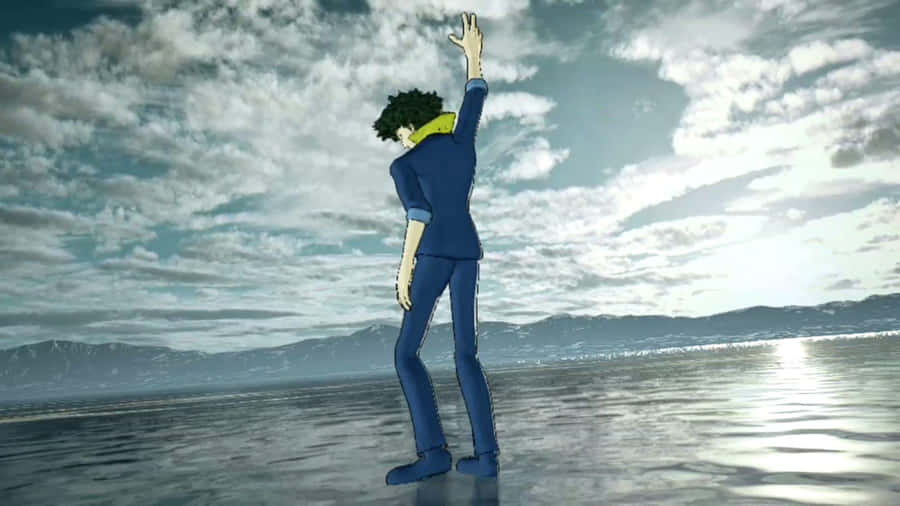Spike Spiegel In Action During A Bounty Hunting Mission. Wallpaper