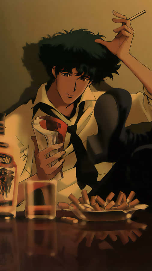 Spike Spiegel Posing In Action Wallpaper