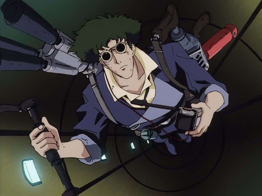 Spike Spiegel Striking A Cool Pose In His Signature Suit. Wallpaper