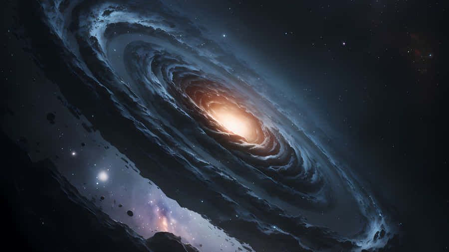 Spiral Galaxy In Deep Space Wallpaper