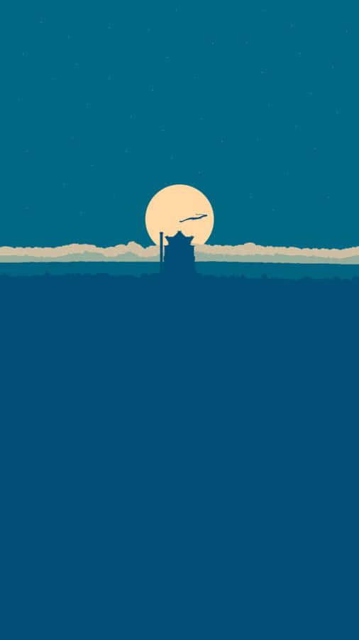 Spirited Away Bathhouse Silhouette Minimalist Wallpaper