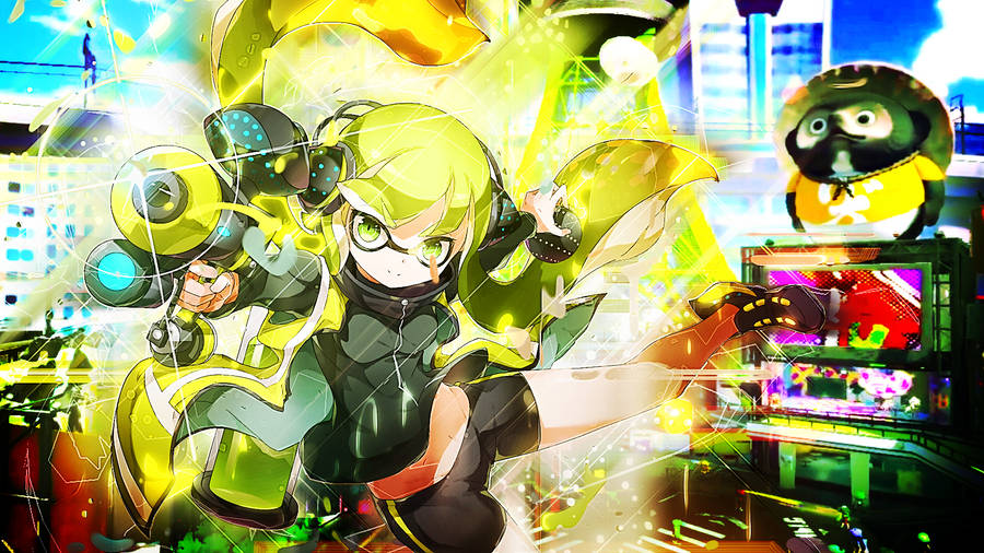 Splatoon Green Inkling Wallpaper