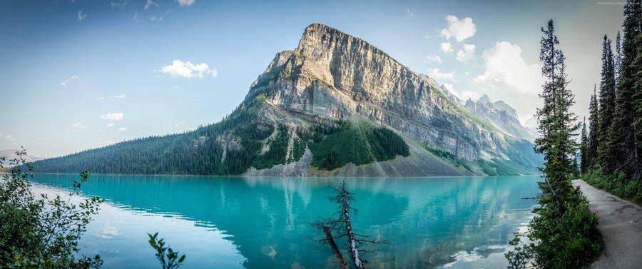 Splendid View Of Alberta Mountain In 3440x1440 Resolution Wallpaper