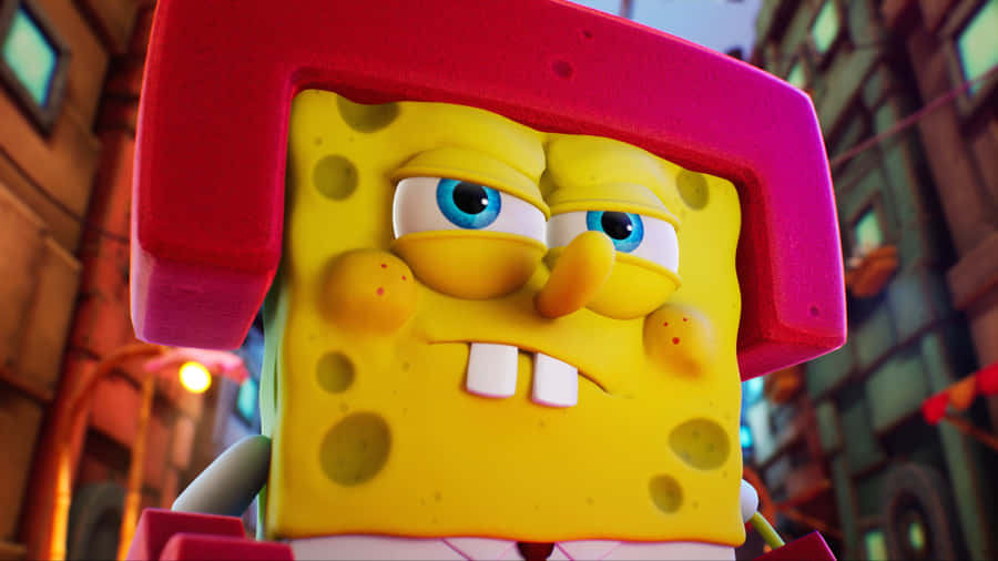 Sponge Bob Determined Look Wallpaper