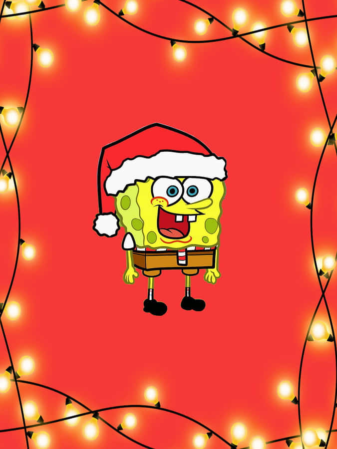 Sponge Bob Santa Holiday Cheer Wallpaper