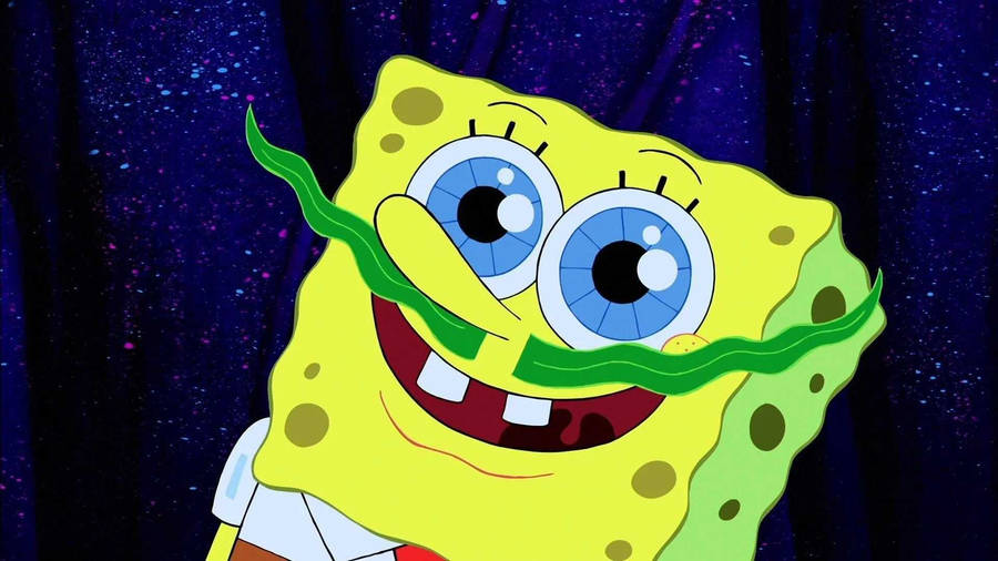 Spongebob Cool Seaweed Blade Moustache Wallpaper