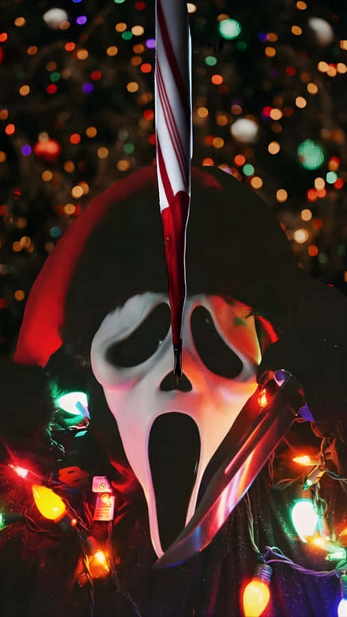 Spooky Christmas Horror Mask Wallpaper