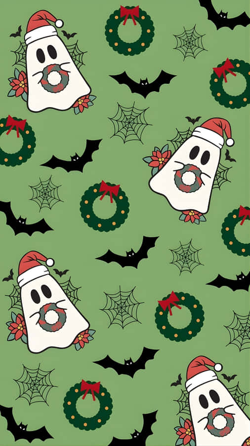 Spooky Christmas Pattern Wallpaper