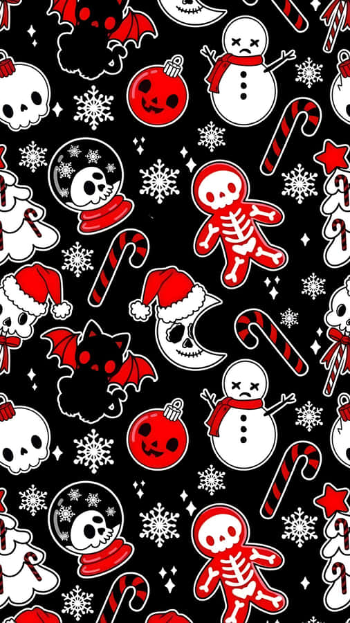 Spooky Christmas Pattern Wallpaper
