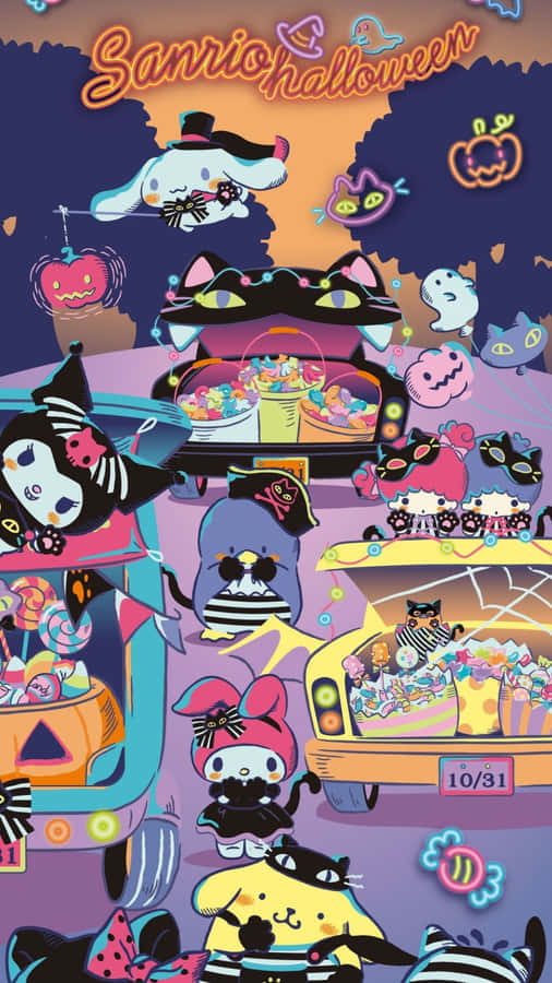 Spooky Kuromi Halloween Fun Wallpaper
