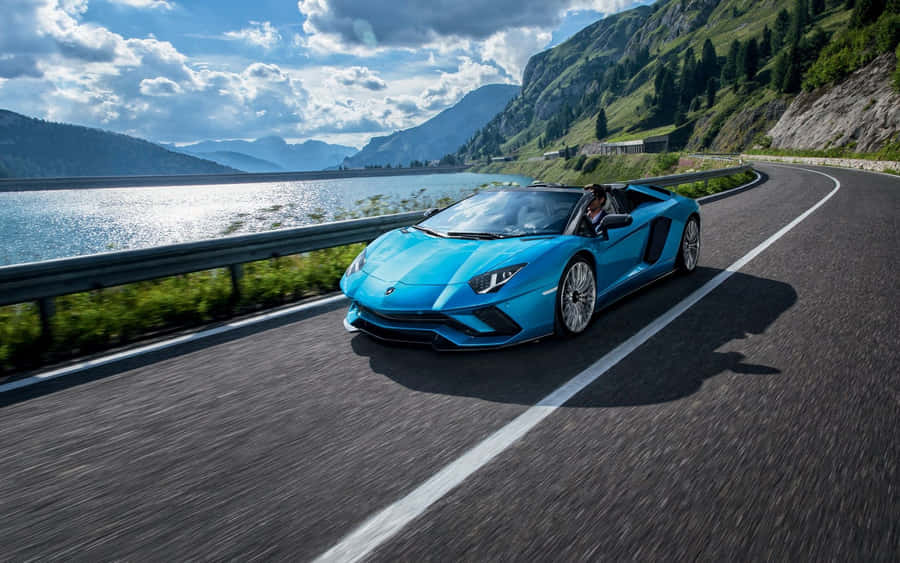 Sports Light Blue Lamborghini Aventador Wallpaper