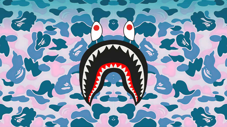Sprayground Blue Camo Shark Wallpaper