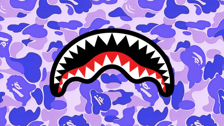 Sprayground Purple Camo Shark Backpack Wallpaper