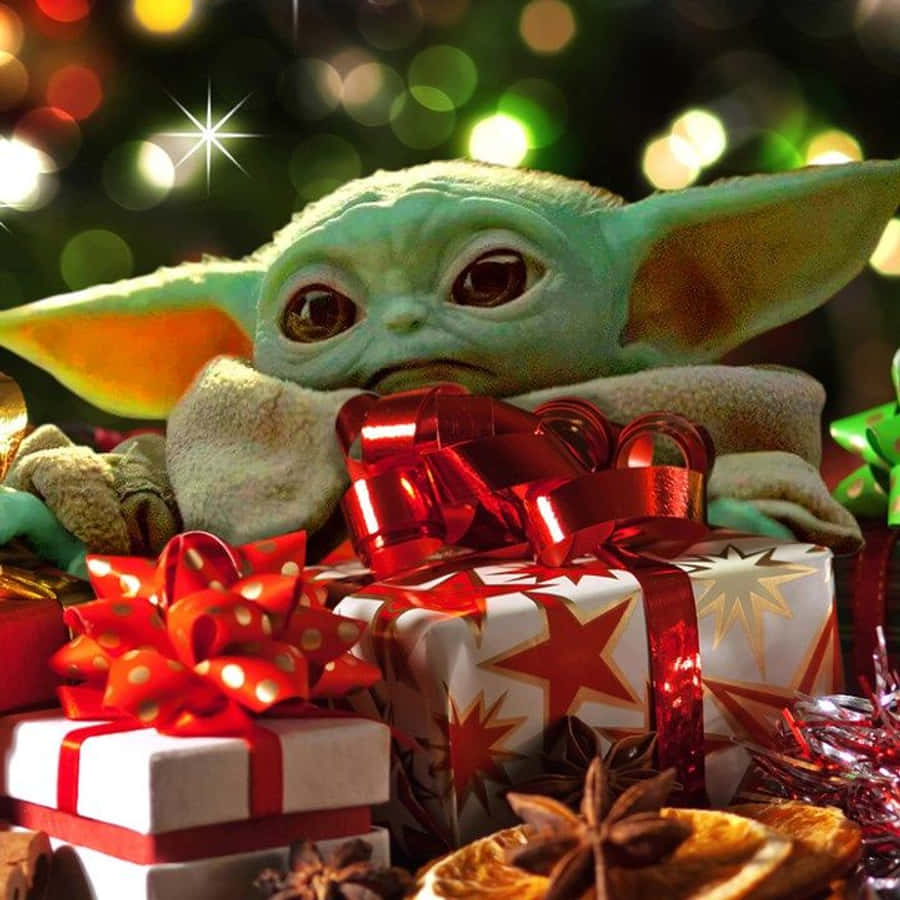 Spread Festive Cheer With Baby Yoda This Christmas Wallpaper