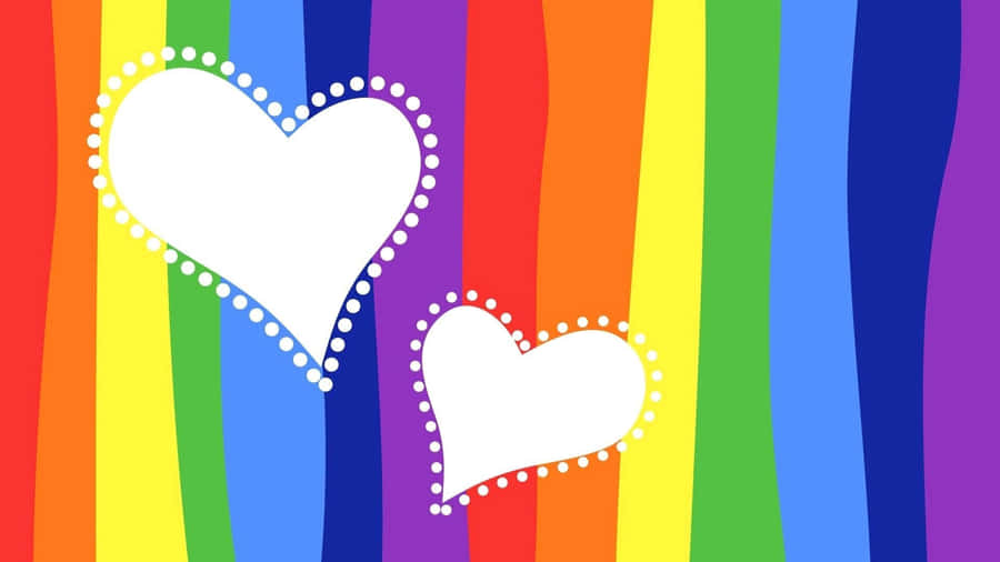 Spread Love & Joy With A Rainbow Heart Wallpaper