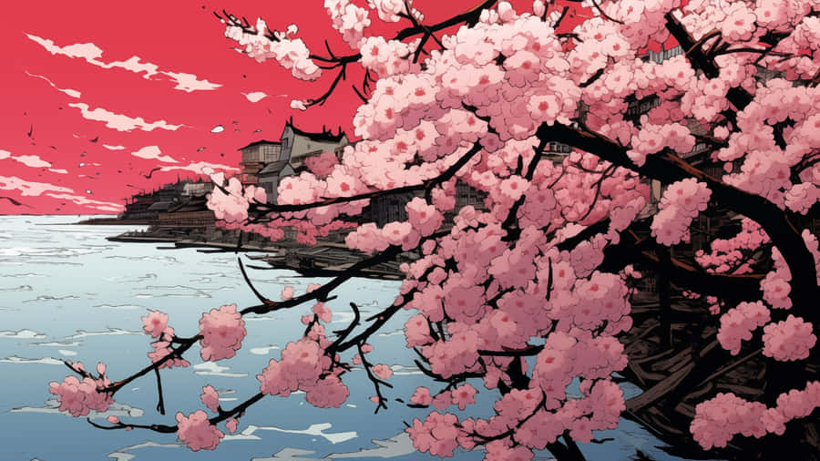 Spring Anime Cherry Blossoms Wallpaper