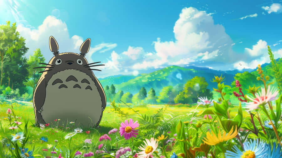 Spring Anime Totoro Scene Wallpaper