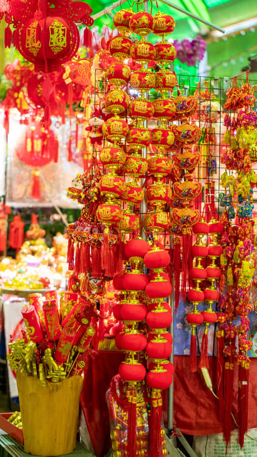 Spring Festival Lantern Decorations Wallpaper