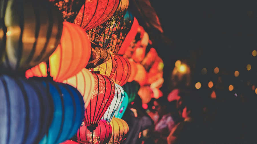 Spring Festival Lantern Display Wallpaper