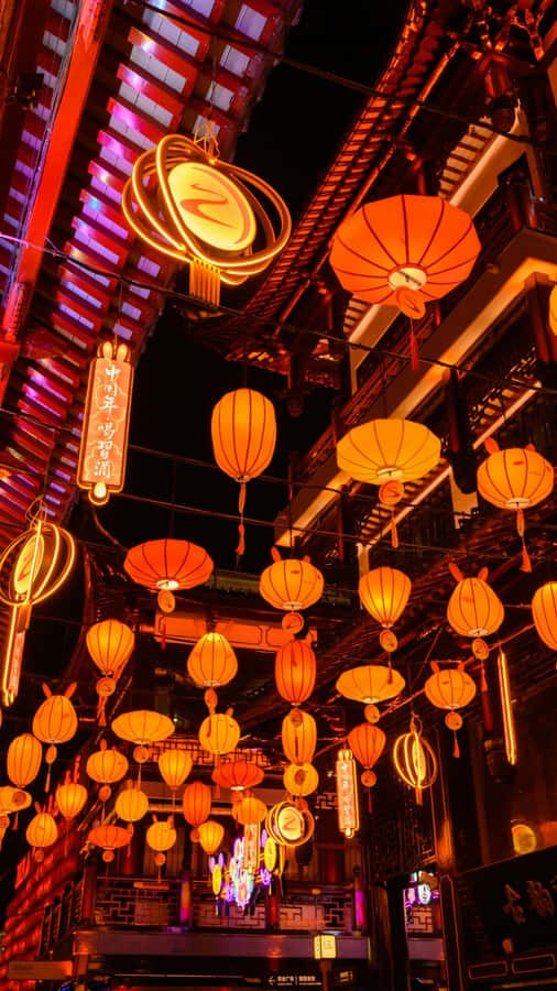 Spring Festival Lantern Display Wallpaper
