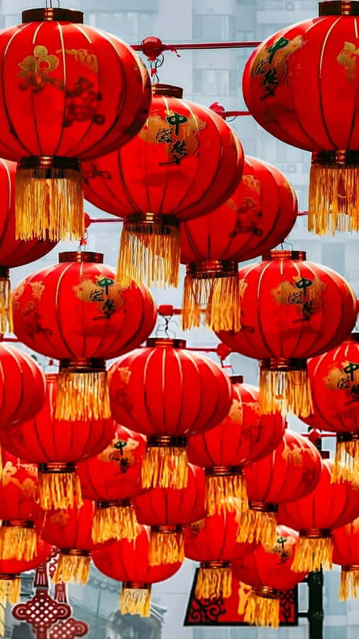 Spring Festival Red Lanterns Wallpaper