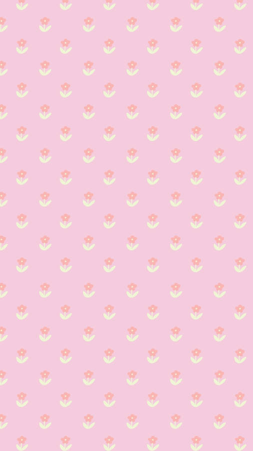 Spring Iphone Simple Pink Flowers Wallpaper