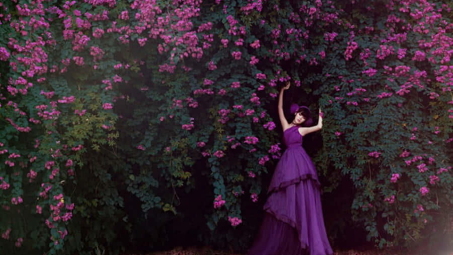 Spring Is In The Air With This Purple Dress Wallpaper