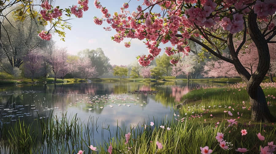 Springtime Blossom Paradise Wallpaper