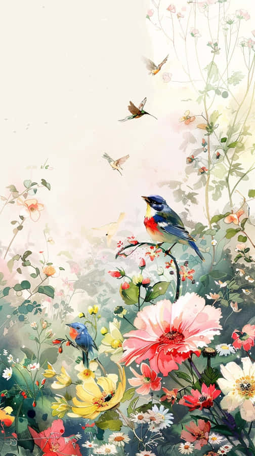 Springtime_ Blossoms_and_ Birds Wallpaper