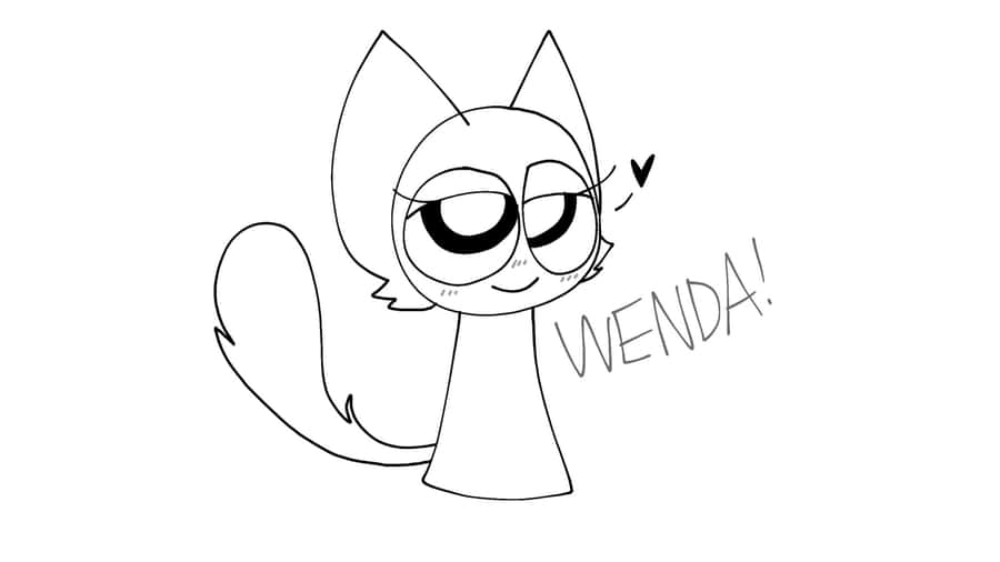 Sprunki Cat Character Sketch Wallpaper