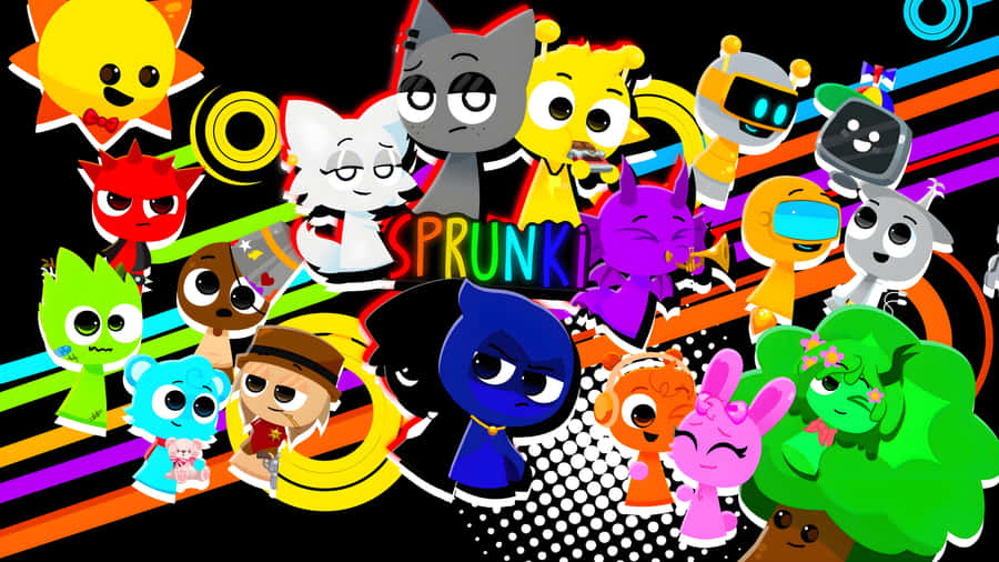 Sprunki Colorful Character Collection Wallpaper
