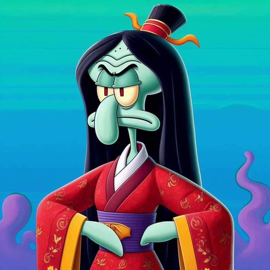 Squidward Samurai Stance Wallpaper