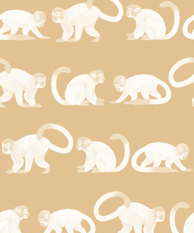 Squirrel_ Monkey_ Pattern_ Background Wallpaper