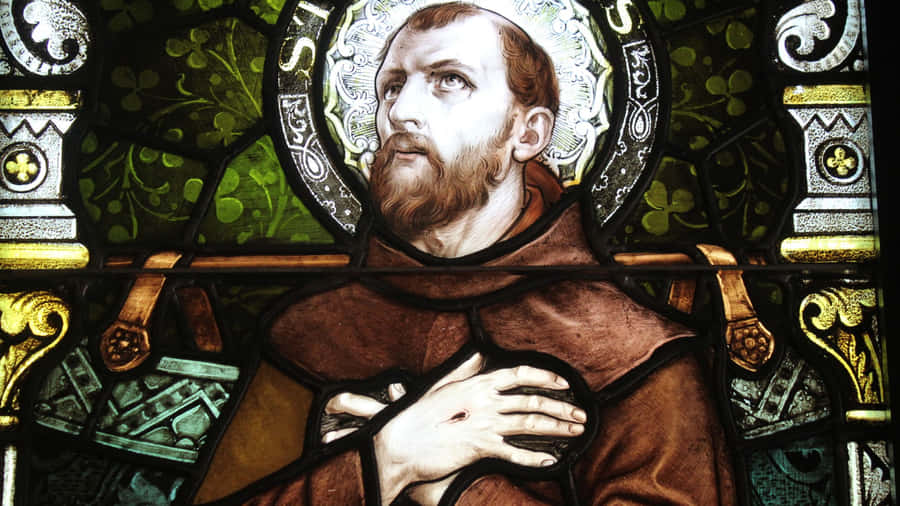 St Francis Assisi Stained Glass Wallpaper