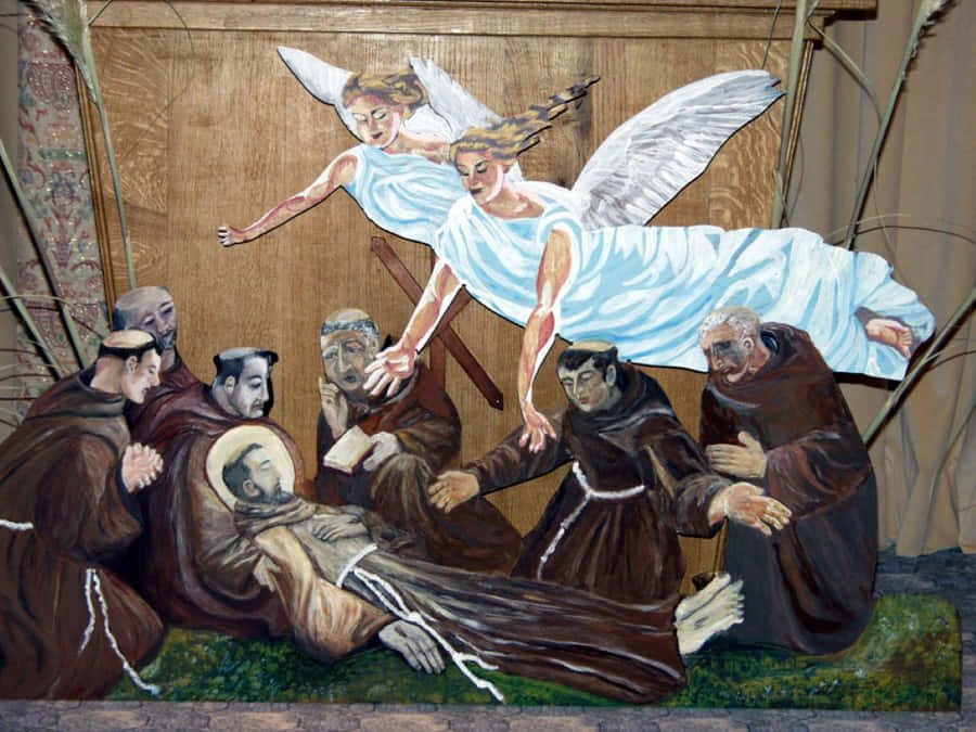 St Francis Of Assisi Deathand Angels Wallpaper