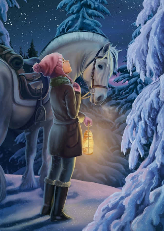 Stable Girl Looking Up [wallpaper] Wallpaper