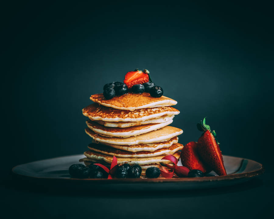 Stack Of Golden Pancakes. Wallpaper
