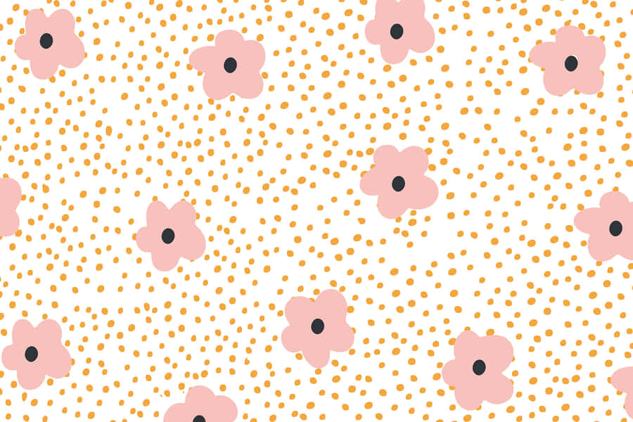 Stand Out With Pink And White Polka Dot Wallpaper