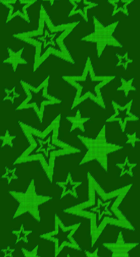 Star Green Cyber Pattern Wallpaper