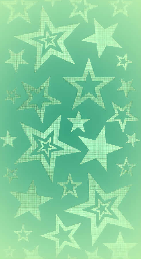Star Green Cyber Y2k Aesthetic Wallpaper