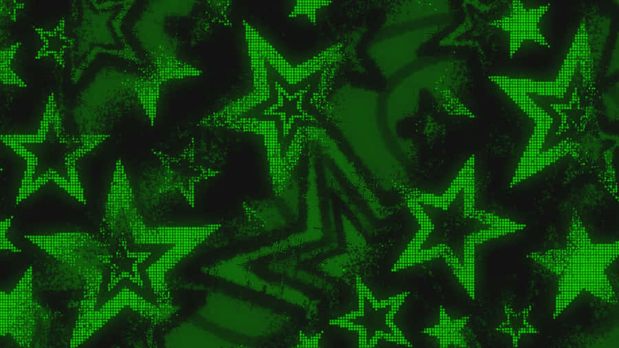 Star Green Cyber Y2k Aesthetic Wallpaper