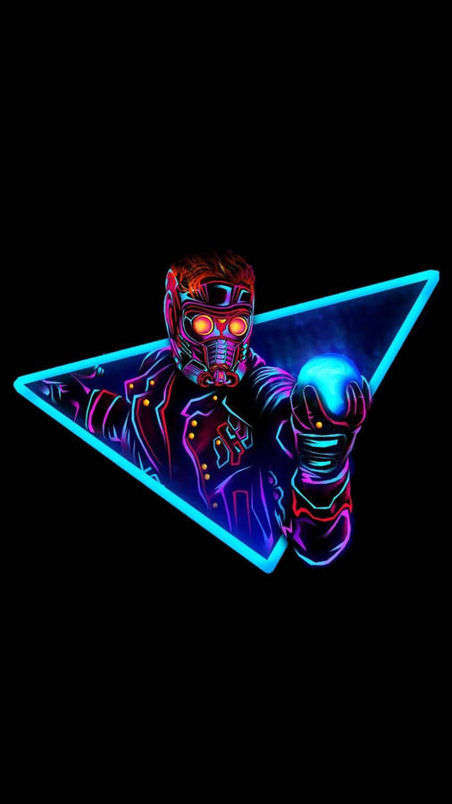 Star Lord Neon Light Wallpaper
