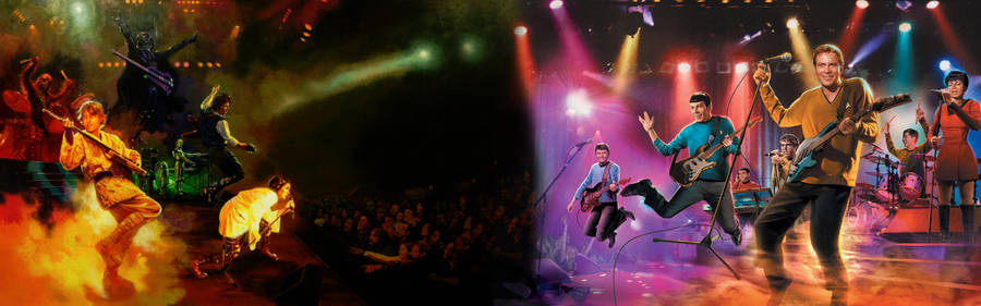 Star Trek And Star Wars Dual Screen Wallpaper