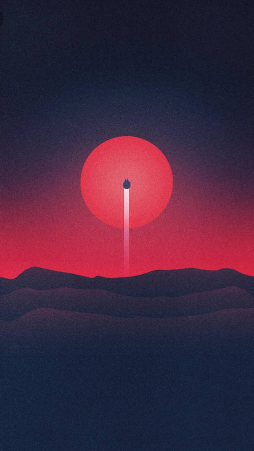 Star Wars Red Moon Spaceship Launch Wallpaper