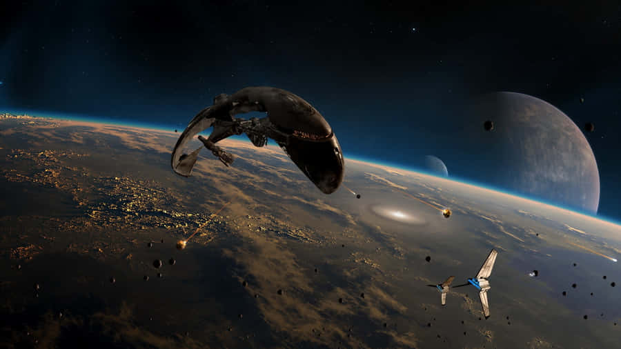 Star Wars Space Battle Scene Wallpaper